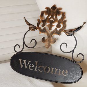 12" Brass Welcome Sign